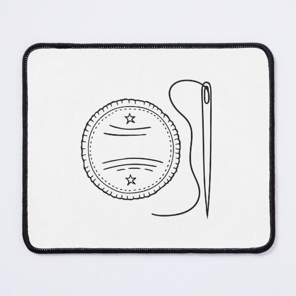 Item preview, Doodle illustration of a varsity patch beside a sewing needle designed and sold by rasagamastore.