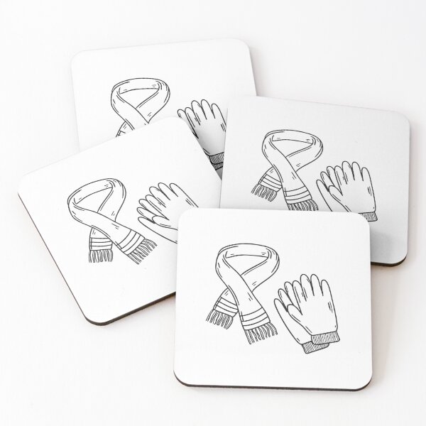 Item preview, Doodle illustration of a varsity scarf next to a pair of gloves designed and sold by rasagamastore.