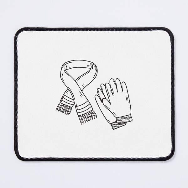 Item preview, Doodle illustration of a varsity scarf next to a pair of gloves designed and sold by rasagamastore.