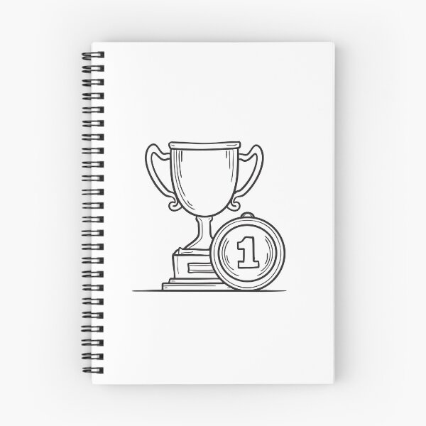 Item preview, Doodle illustration of a varsity trophy next to a gold medal designed and sold by rasagamastore.