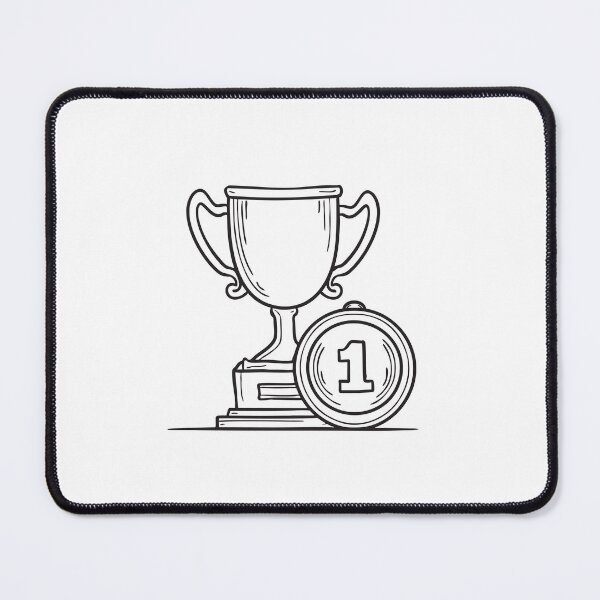 Item preview, Doodle illustration of a varsity trophy next to a gold medal designed and sold by rasagamastore.