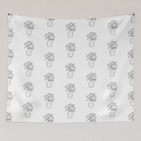 Item preview, Doodle illustration of a vase containing peonies designed and sold by rasagamastore.