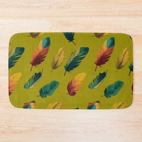 Item preview, Colorful Feather Pattern Olive Green Illustration designed and sold by REDCLASH2002.