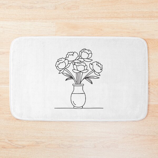 Item preview, Doodle illustration of a vase with peony flowers designed and sold by rasagamastore.