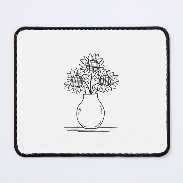 Item preview, Doodle illustration of a vase containing sunflowers designed and sold by rasagamastore.