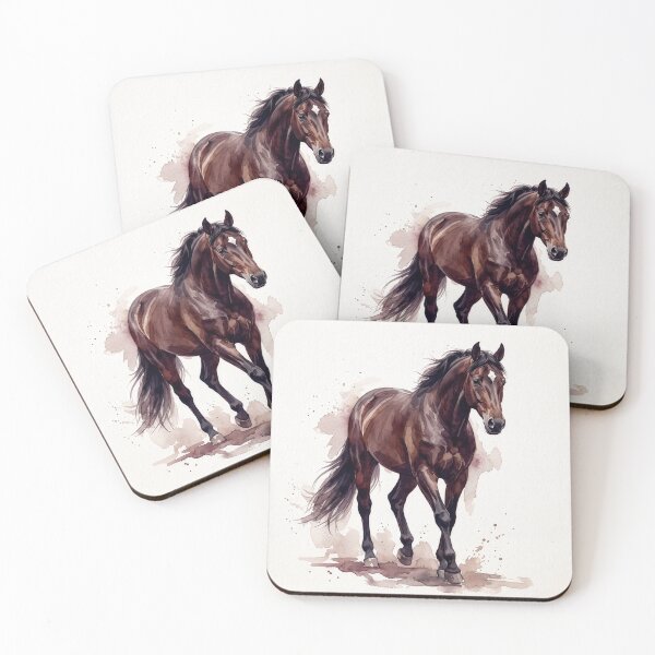 Item preview, Beautiful Bay Horse Watercolor Painting designed and sold by Rutvain.