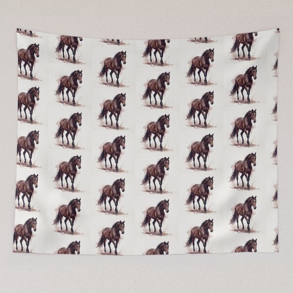 Item preview, Beautiful Bay Horse Watercolor Painting designed and sold by Rutvain.