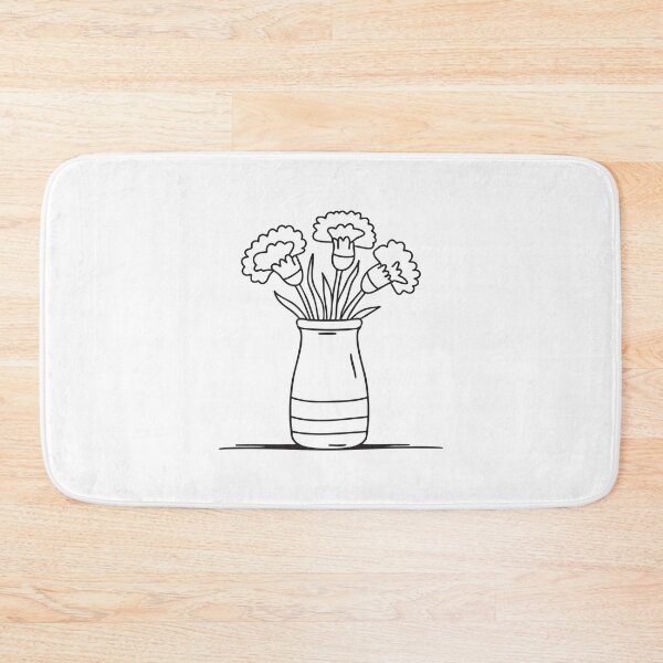 Item preview, Doodle illustration of a vase filled with carnations designed and sold by rasagamastore.