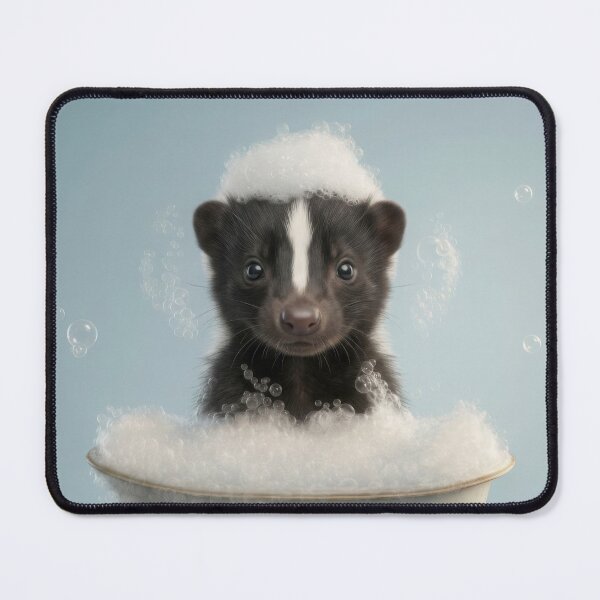 Item preview, Baby Skunk Bubble Bath Cute Nursery Bathroom Wall Art designed and sold by LazyOwlStore.