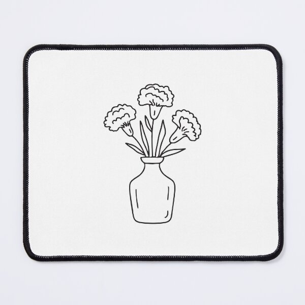 Item preview, Doodle illustration of a vase holding carnation flowers designed and sold by rasagamastore.