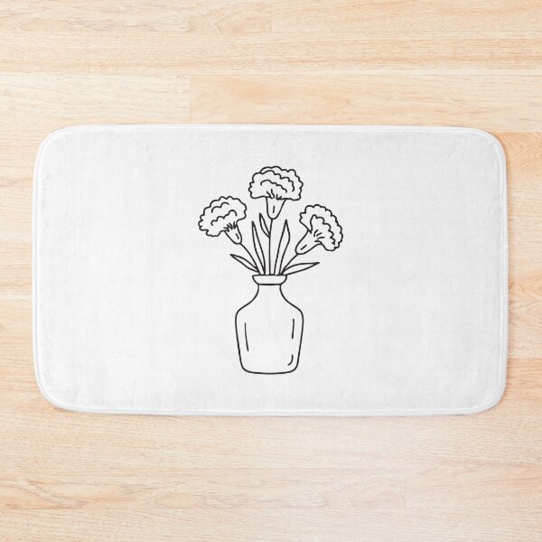 Item preview, Doodle illustration of a vase holding carnation flowers designed and sold by rasagamastore.
