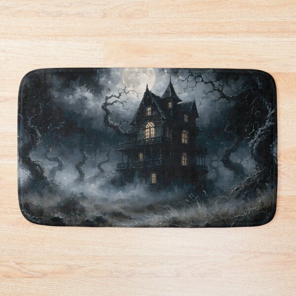 Item preview, Haunted House Full Moon Halloween Painting designed and sold by ArtAmbience.