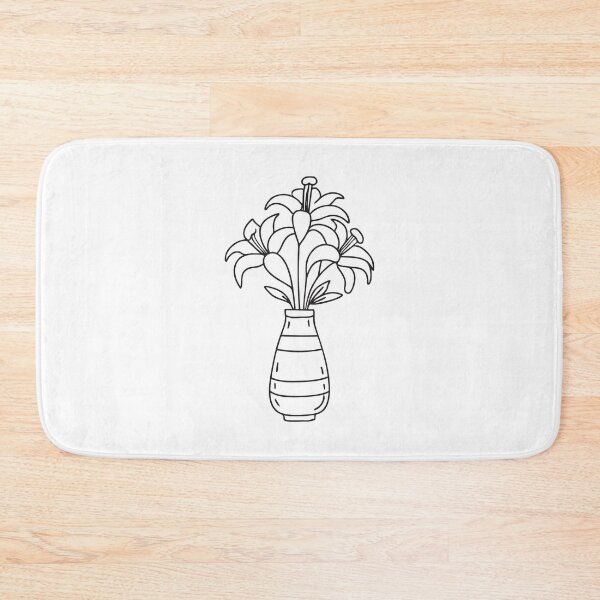 Item preview, Doodle illustration of a vase filled with lilies designed and sold by rasagamastore.