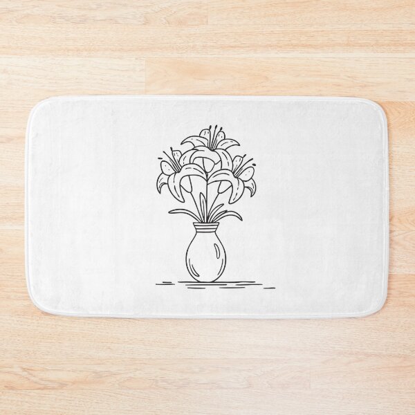 Item preview, Doodle illustration of a vase holding lily flowers designed and sold by rasagamastore.