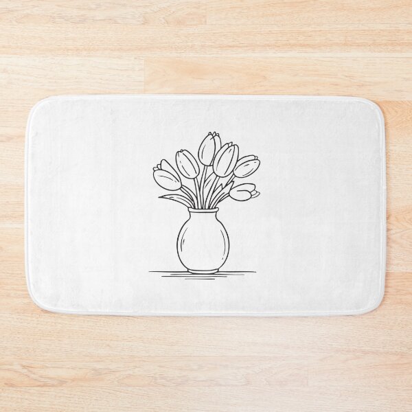 Item preview, Doodle illustration of a vase filled with tulips designed and sold by rasagamastore.