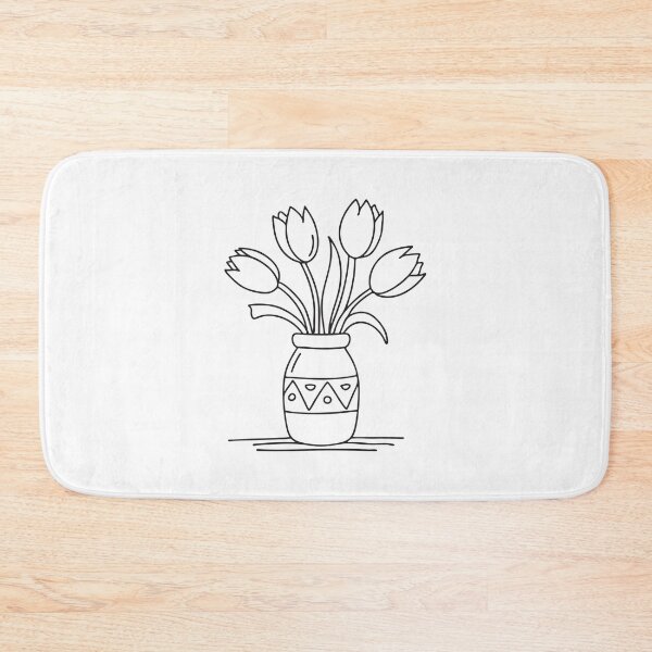 Item preview, Doodle illustration of a vase holding tulip flowers designed and sold by rasagamastore.