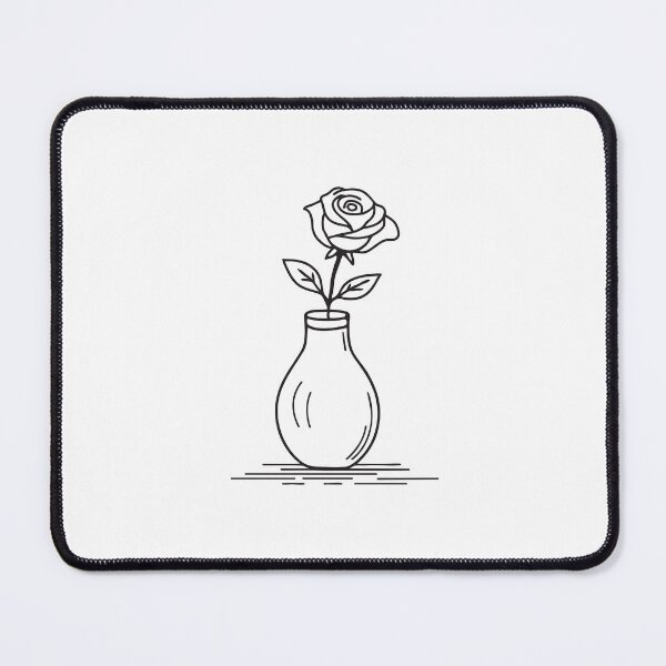Item preview, Doodle illustration of a vase holding a single rose designed and sold by rasagamastore.