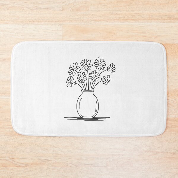 Item preview, Doodle illustration of a vase with a bunch of daisies designed and sold by rasagamastore.