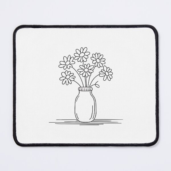Item preview, Doodle illustration of a vase holding daisy flowers designed and sold by rasagamastore.