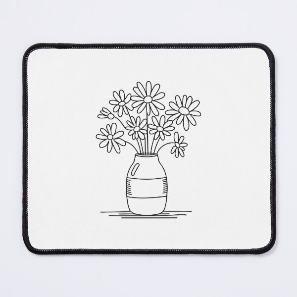 Item preview, Doodle illustration of a vase filled with daisies designed and sold by rasagamastore.
