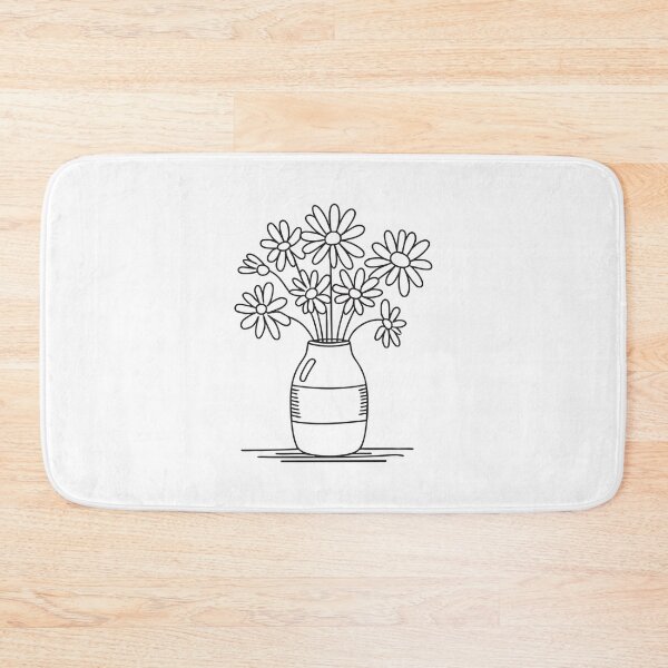 Item preview, Doodle illustration of a vase filled with daisies designed and sold by rasagamastore.