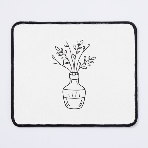 Item preview, Doodle illustration of a vase with branches and leaves designed and sold by rasagamastore.