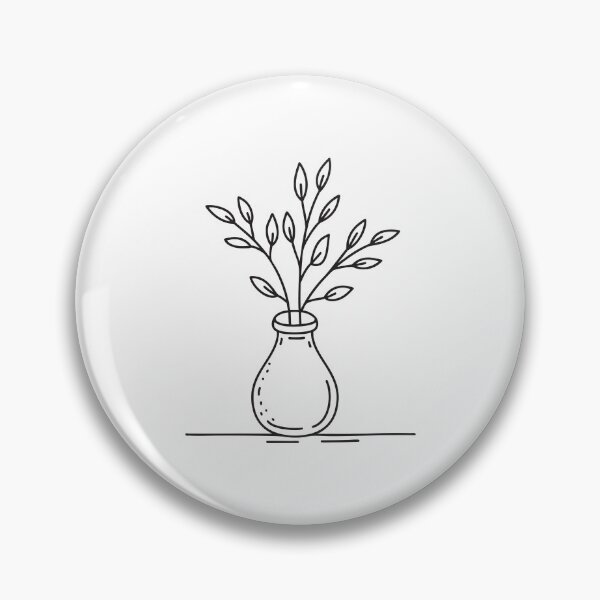 Item preview, Doodle illustration of a vase containing leafy branches designed and sold by rasagamastore.