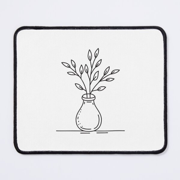 Item preview, Doodle illustration of a vase containing leafy branches designed and sold by rasagamastore.