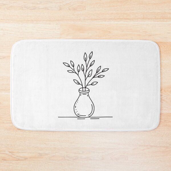 Item preview, Doodle illustration of a vase containing leafy branches designed and sold by rasagamastore.