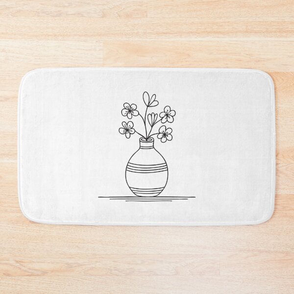 Item preview, Doodle illustration of a vase with cherry blossom stems designed and sold by rasagamastore.
