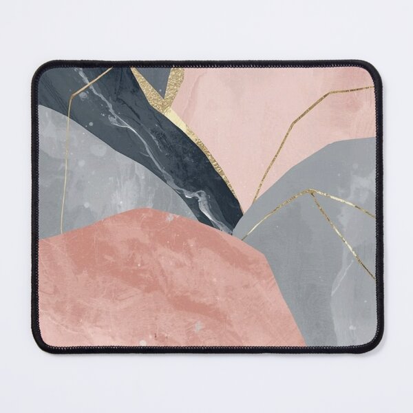Item preview, Blush Pink & Navy Blue Marble Abstract — Gold Veins Kintsugi Fluid Art designed and sold by LYAN-STORE.