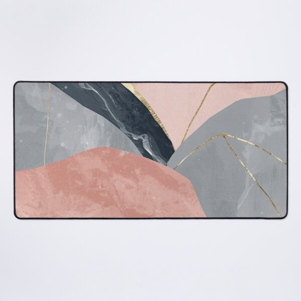 Item preview, Blush Pink & Navy Blue Marble Abstract — Gold Veins Kintsugi Fluid Art designed and sold by LYAN-STORE.