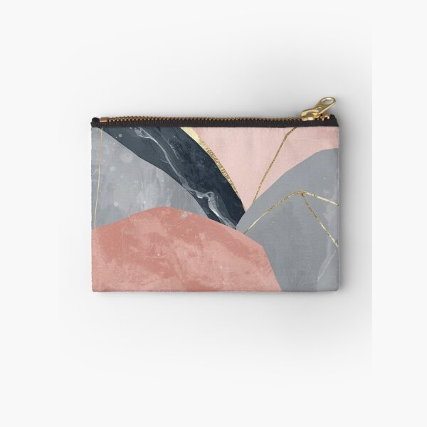 Item preview, Blush Pink & Navy Blue Marble Abstract — Gold Veins Kintsugi Fluid Art designed and sold by LYAN-STORE.