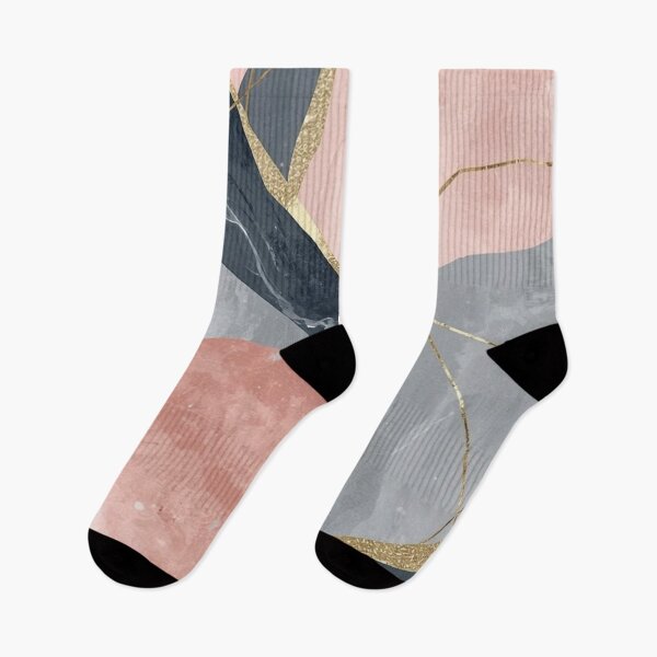 Item preview, Blush Pink & Navy Blue Marble Abstract — Gold Veins Kintsugi Fluid Art designed and sold by LYAN-STORE.