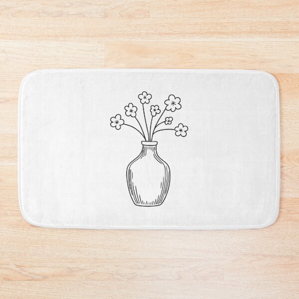 Item preview, Doodle illustration of a vase containing cherry blossom stems designed and sold by rasagamastore.