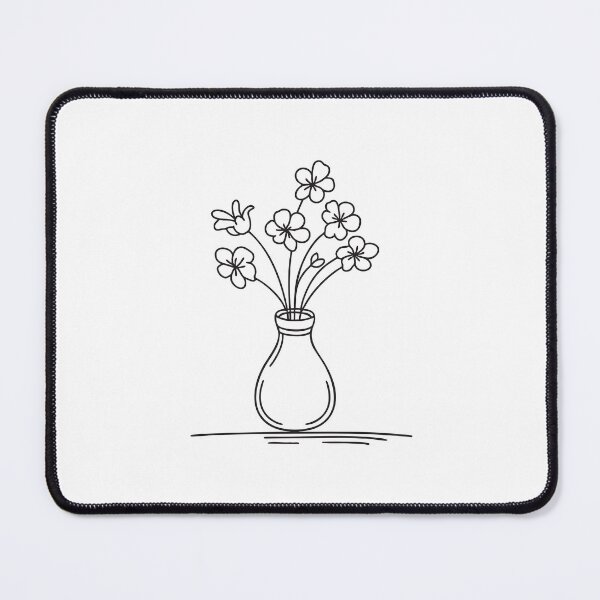 Item preview, Doodle illustration of a vase holding cherry blossom stems designed and sold by rasagamastore.