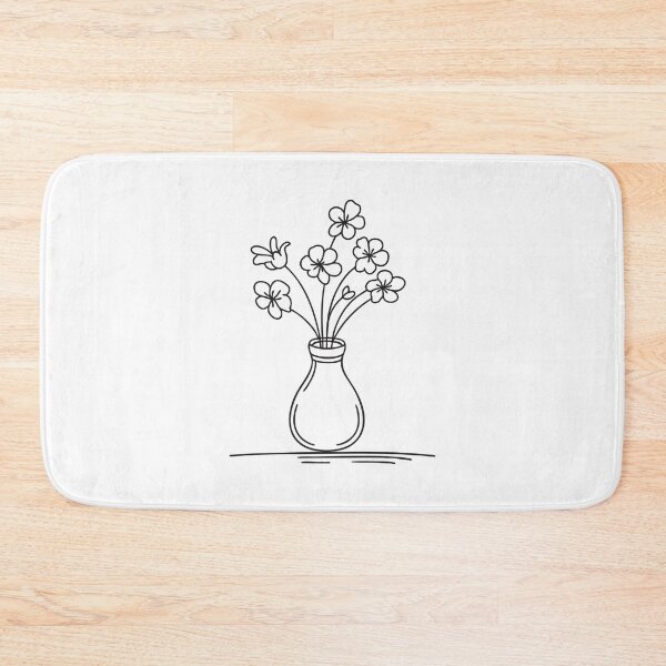 Item preview, Doodle illustration of a vase holding cherry blossom stems designed and sold by rasagamastore.