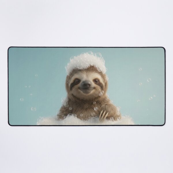 Item preview, Baby Sloth Bubble Bath Cute Nursery Bathroom Wall Art designed and sold by LazyOwlStore.