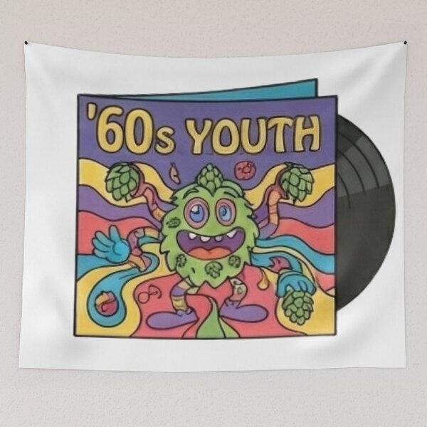 Item preview, Retro 1960s Psychedelic Rock Hop Album Cover designed and sold by FABIOLA1970.