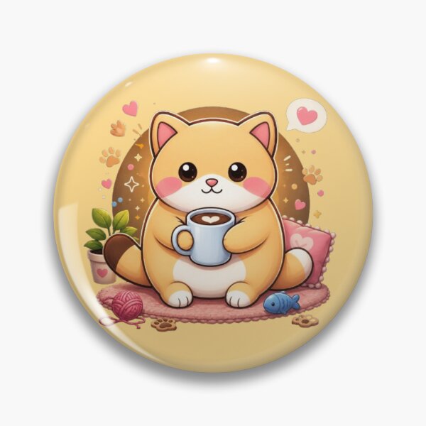 Item preview, Cute Kawaii Kitten with Latte designed and sold by Hari Arts.