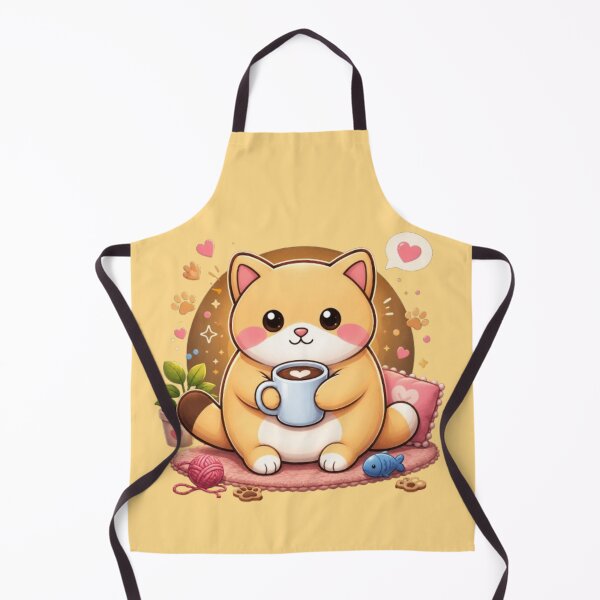 Item preview, Cute Kawaii Kitten with Latte designed and sold by Hari Arts.