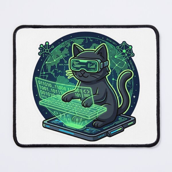 Item preview, Cyberpunk Hacker Cat - Funny Coding Gamer Kitten designed and sold by VictorCV.