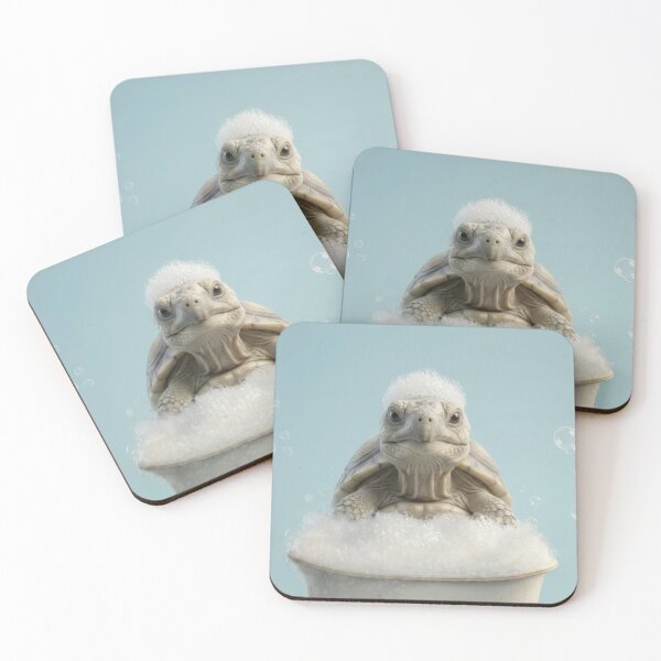 Item preview, Baby Tortoise Bubble Bath Cute Nursery Bathroom Wall Art designed and sold by LazyOwlStore.
