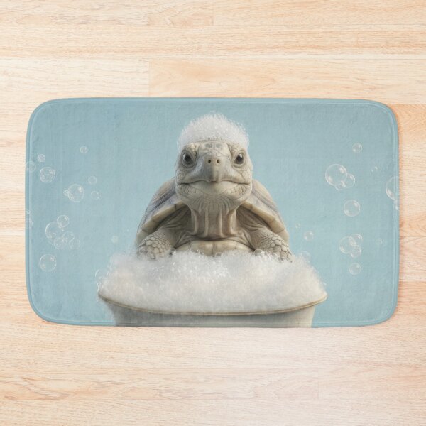 Item preview, Baby Tortoise Bubble Bath Cute Nursery Bathroom Wall Art designed and sold by LazyOwlStore.