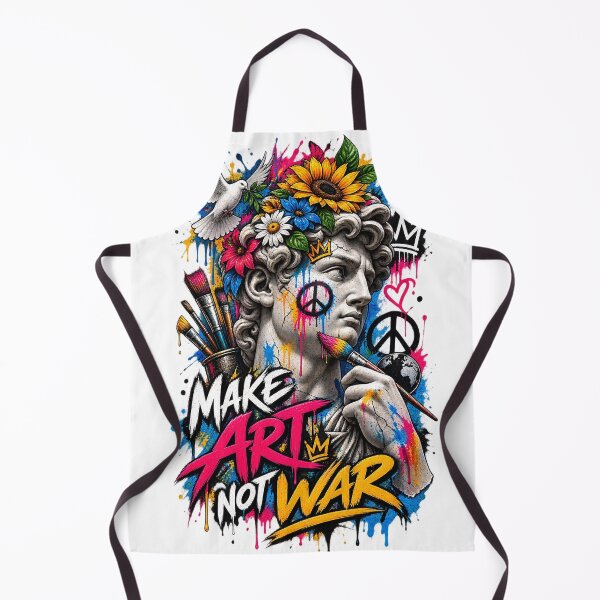 Item preview, Make Art Not War – Colorful David Statue Graffiti Street Art designed and sold by Puraenergia Stickers.