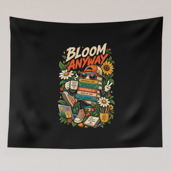 Item preview, Bloom Anyway – Motivational Mental Health Flower designed and sold by Pandaburba.