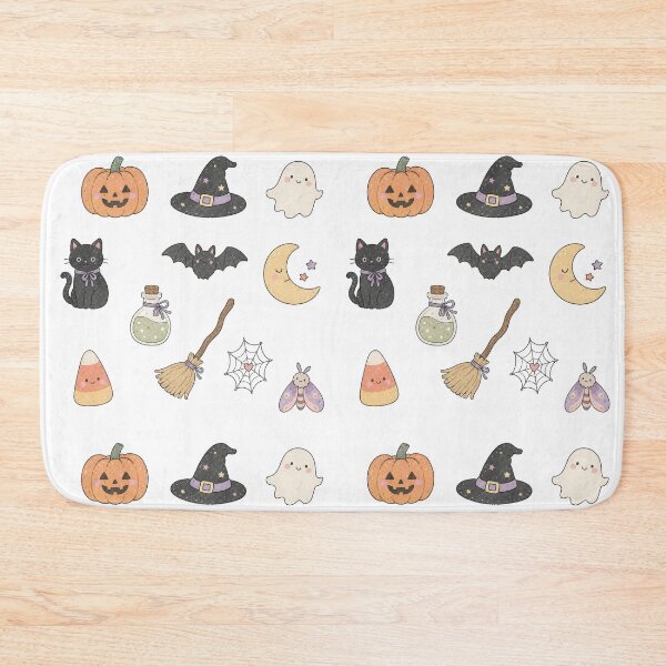 Item preview, Cute Halloween Witchy Sticker Set with Pumpkin Ghost Cat and Bat designed and sold by VikArt7.