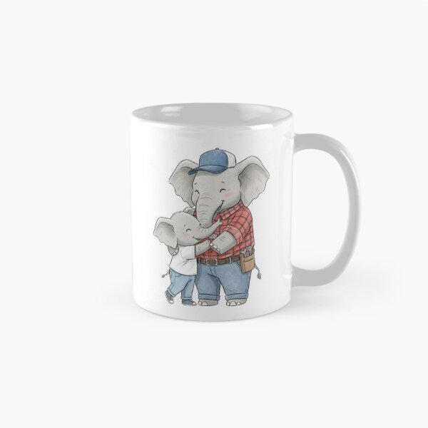 Item preview, Elephant Dad Hug - Cute Father Child Family Illustration designed and sold by yodaddydesigns.