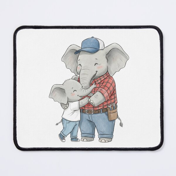 Item preview, Elephant Dad Hug - Cute Father Child Family Illustration designed and sold by yodaddydesigns.