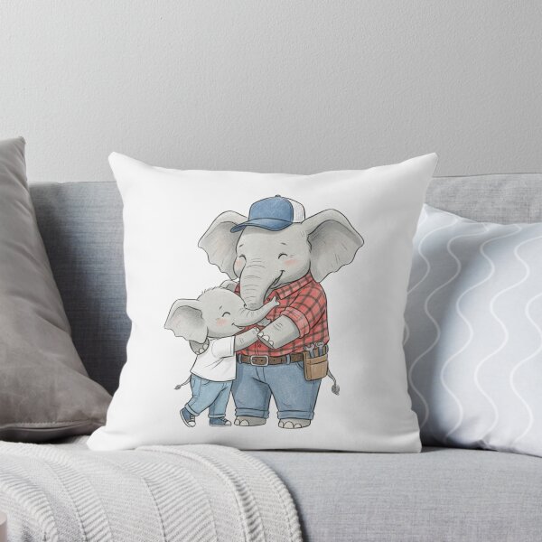 Item preview, Elephant Dad Hug - Cute Father Child Family Illustration designed and sold by yodaddydesigns.